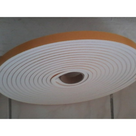 Bande auto adhésive - 5 x 20 mm x 20 m - avec mousse polyethylène blanche