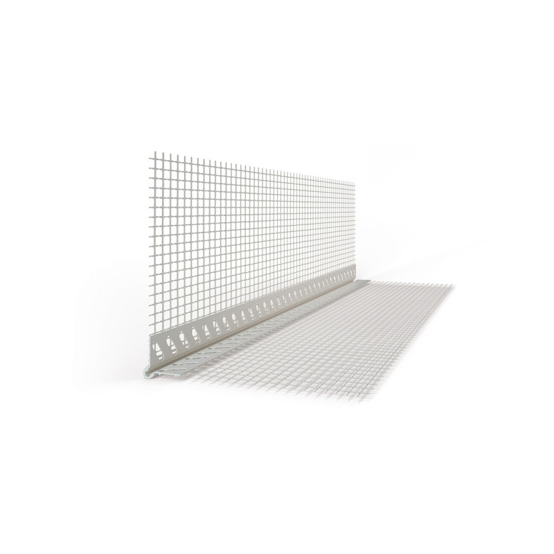 Corniere entoilee PVC avec repère d'épaisseur - épaisseur d'enduit 3 mm