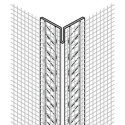 Corniere entoilee PVC avec repère d'épaisseur - épaisseur d'enduit 8 mm
