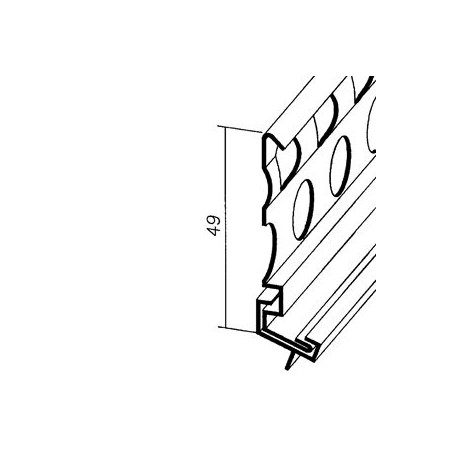 Profilé de soubassement - 14 x 49 mm - beige - 250 cm de long