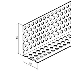 Profilé de ventilation - alu - 30/70 mm - 250 cm de long
