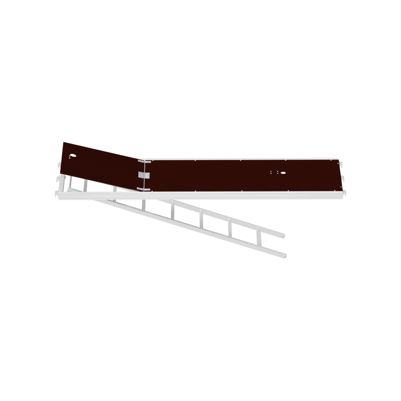 ALBLITZ - Plancher alu/bois avec trappe et échelle 2.57 x 0.60 m - 3 crochets Type L