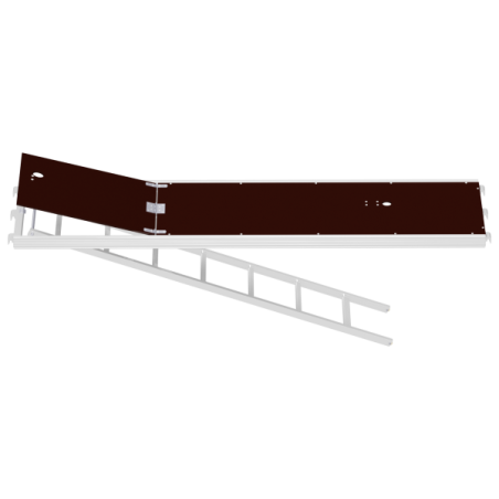 ALBLITZ - Plancher alu/bois avec trappe et échelle 2.57 x 0.60 m - 3 crochets Type L