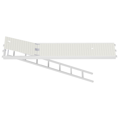 ALBLITZ - Plancher tout alu avec trappe et échelle 2.57 x 0.60 m - 3 crochets Type L 