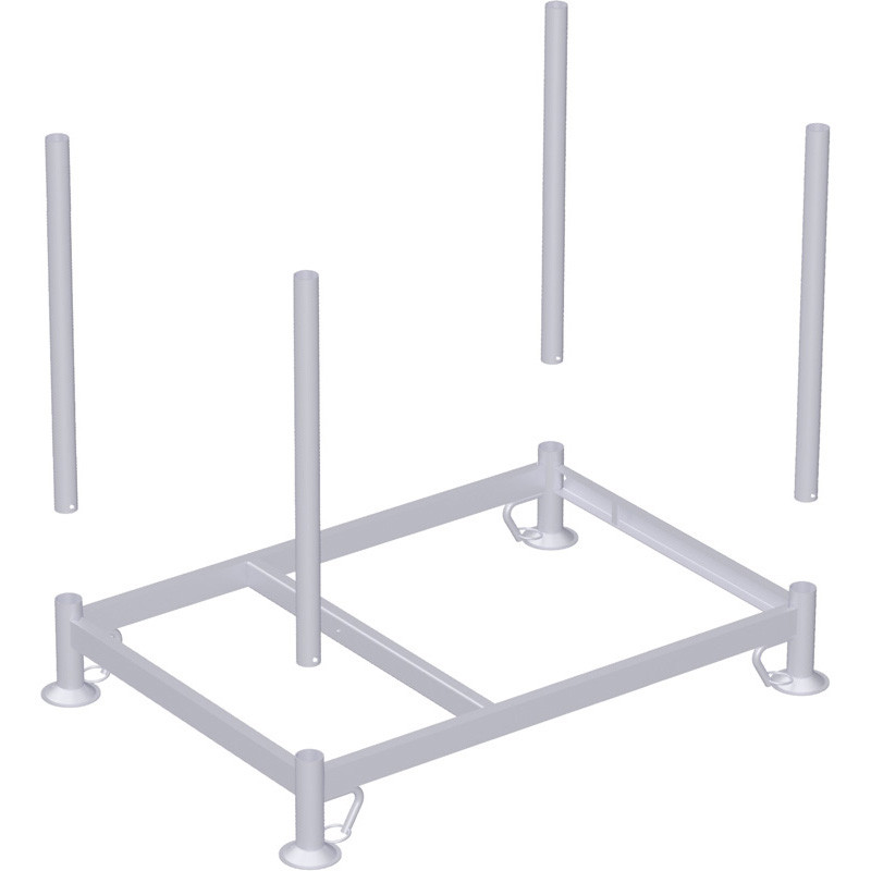 Palette tubulaire avec 4 tubes emboîtables 1.37 x 0.97 x 0.85 m