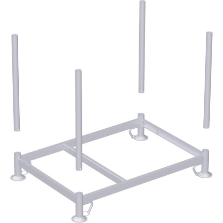 Palette tubulaire avec 4 tubes emboîtables 1.37 x 0.97 x 0.85 m