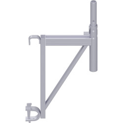 MULTI - Console en U avec crochets pour tube rond 0.36 m