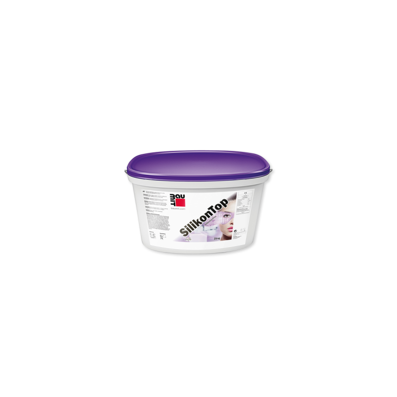 BAUMIT Crépi Siloxane / Taloché K1,5 mm SilikonTop - Seau de 25 Kg