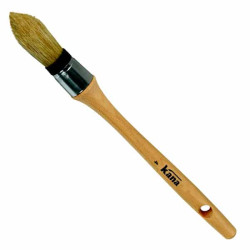 Brosse à Rechampir Virole INOX Manche Bois Verni N°0