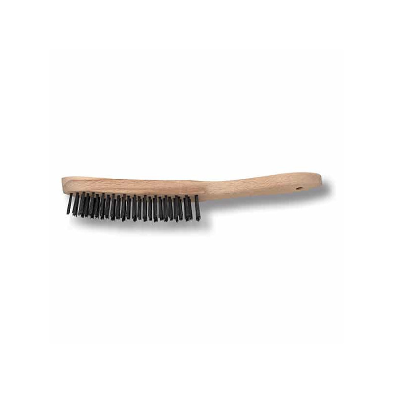 Brosse métallique 5 rangs manche bois