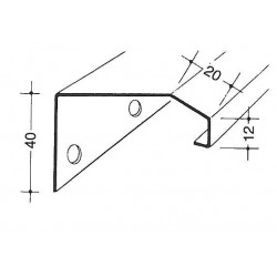 Profilé de couronnement aluminium - Forme L - ISO 220 mm 