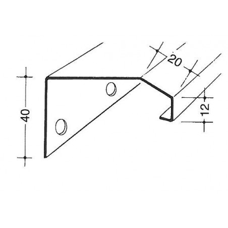 Profilé de couronnement aluminium - Forme L - ISO 220 mm 