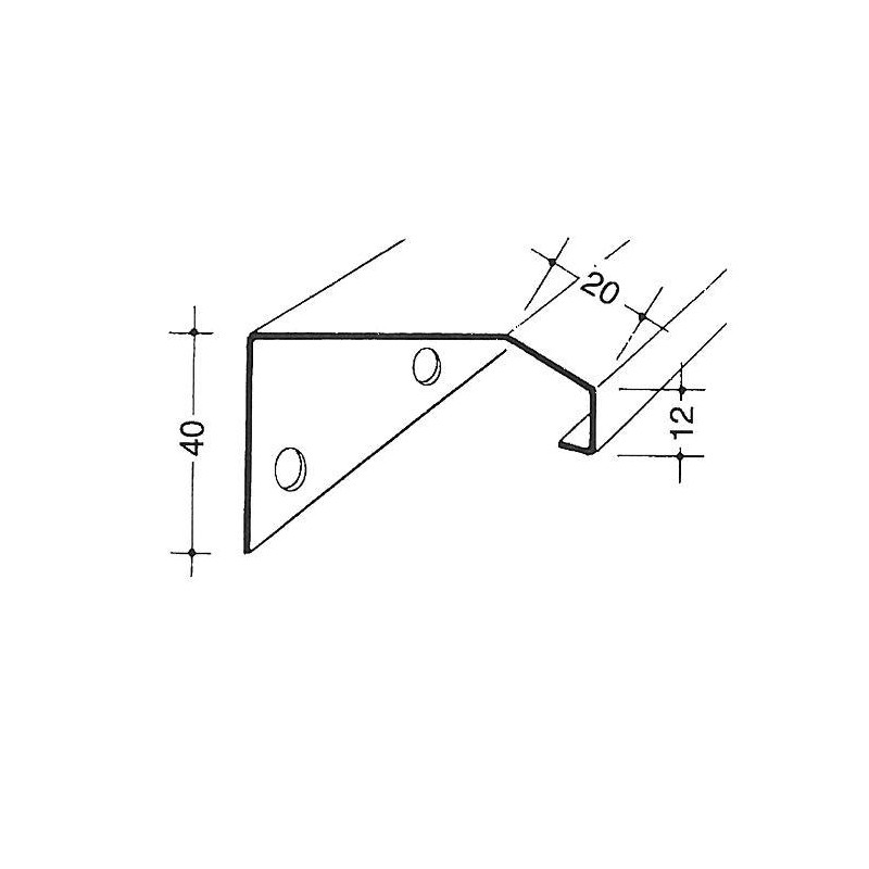 Profilé de couronnement aluminium - forme L - ISO 240 