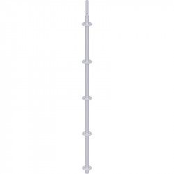 METRIQUE - Montant vertical de départ en acier avec raccord de tube embouti 2.16 m