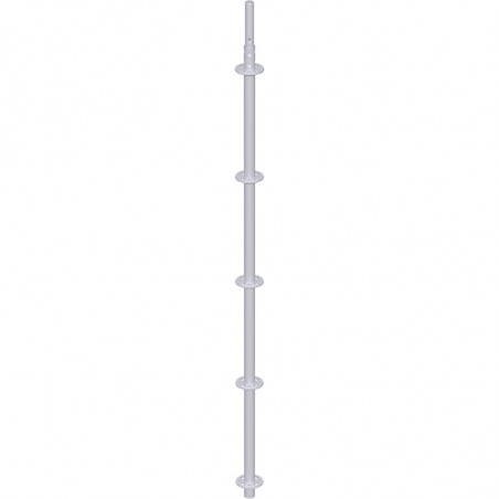 METRIQUE - Montant vertical de départ en acier avec raccord de tube embouti 2.16 m