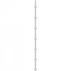 METRIQUE - Montant vertical de départ en acier avec raccord de tube embouti 3.16 m