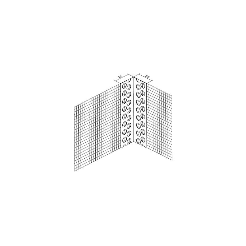 Cornière entoilée ALU - 10 x 15 cm - 250 cm de longueur