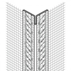 Corniere entoilee PVC avec repère d'épaisseur - épaisseur d'enduit 8 mm