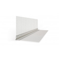 Corniere entoilee PVC avec repère d'épaisseur - épaisseur d'enduit 8 mm