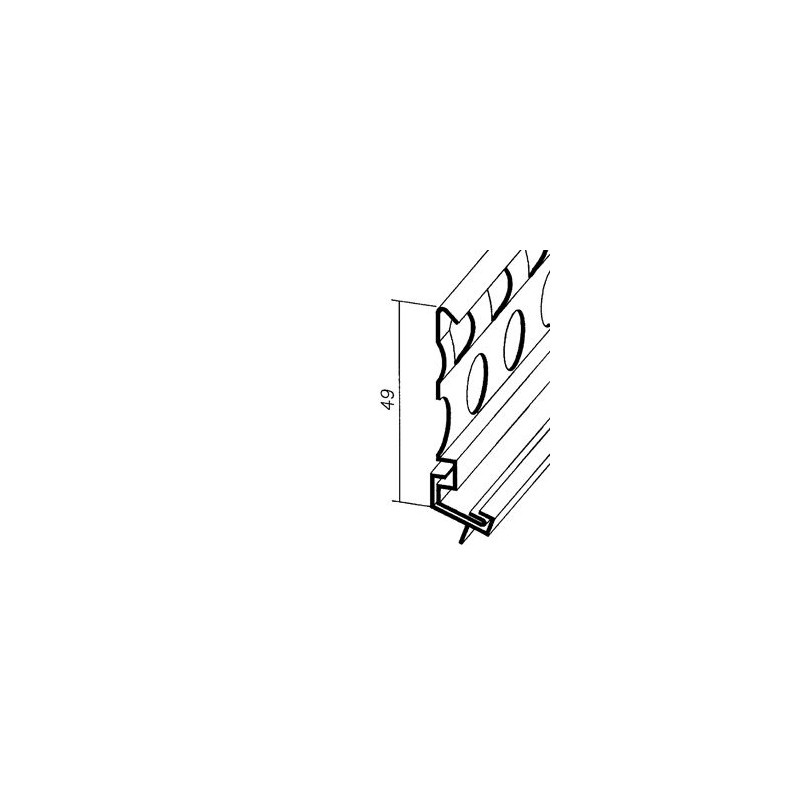 Profilé de soubassement - 10 x 50 mm - blanc - 250 cm de long 