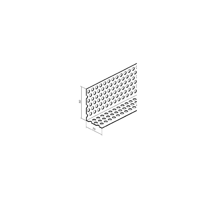 Profilé de ventilation - alu - 30/70 mm - 250 cm de long