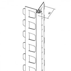 Cornière perforée avec jonc PVC - blanc - 40 x 40 mm - 225 cm de long 