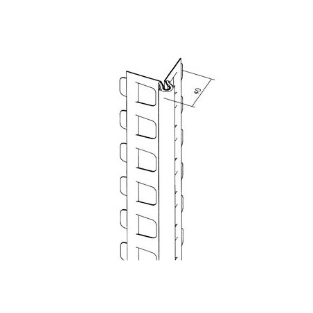 Cornière perforée sans jonc PVC - 40 x 40 mm - 300 cm de long 