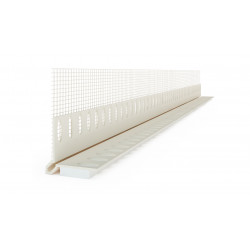 Profilé en PVC avec bande en mousse - pour raccord tablettes de fenêtre - épaisseur enduit 3-4 mm 