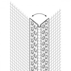 Cornière entoilée PVC flexible - 8 x 12 cm - 250 cm de long 