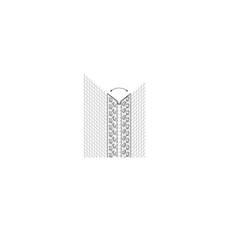 Cornière entoilée PVC flexible - 8 x 12 cm - 250 cm de long 