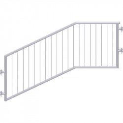 MULTI - Garde-corps d'escalier en acier avec sécurité enfant 2.57 x 1.50 m