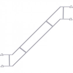 MULTI - Double garde-corps d'escalier en acier 2.07 x 1.50 m