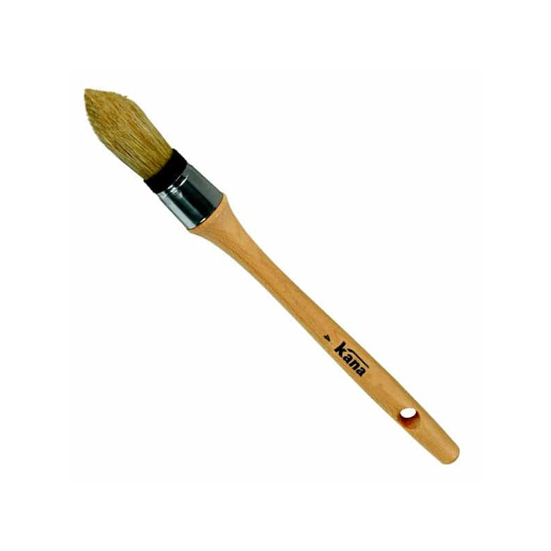 Brosse à Rechampir Virole INOX Manche Bois Verni N°0