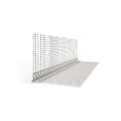 Corniere entoilee PVC avec repère d'épaisseur - épaisseur d'enduit 8 mm
