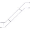 MULTI - Double garde-corps d'escalier en acier 2.07 x 1.50 m